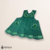 Green Mexican embroidered cotton apron featuring floral motifs, perfect kitchen and cooking gift