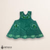 Green Mexican embroidered cotton apron featuring floral motifs, perfect kitchen and cooking gift