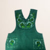 Green Mexican embroidered cotton apron featuring floral motifs, perfect kitchen and cooking gift