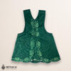 Green Mexican embroidered cotton apron featuring floral motifs, perfect kitchen and cooking gift
