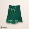 Green Mexican embroidered cotton apron featuring floral motifs, perfect kitchen and cooking gift