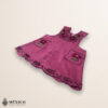 Burgundy Mexican embroidered cotton apron with floral design, ideal kitchen and cooking gift