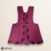 Burgundy Mexican embroidered cotton apron with floral design, ideal kitchen and cooking gift