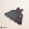 Gray Mexican embroidered cotton apron featuring pink floral design, perfect kitchen and cooking gift