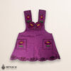 Burgundy Mexican embroidered cotton apron featuring floral motifs, ideal kitchen and cooking gift