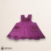 Burgundy Mexican embroidered cotton apron featuring floral motifs, ideal kitchen and cooking gift