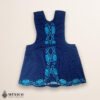 Blue Mexican embroidered cotton apron featuring light blue floral design, perfect kitchen and cooking gift