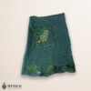 Green Mexican embroidered cotton apron featuring an olive peacock design, perfect kitchen and cooking gift