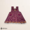 Burgundy Mexican embroidered cotton apron with floral motifs, perfect kitchen and cooking gift