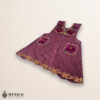 Burgundy Mexican embroidered cotton apron with floral motifs, perfect kitchen and cooking gift