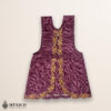 Burgundy Mexican embroidered cotton apron with floral motifs, perfect kitchen and cooking gift