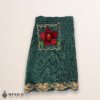 Green Mexican embroidered cotton apron featuring red floral design, ideal kitchen and cooking gift