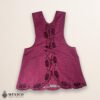 Burgundy Mexican embroidered cotton apron featuring grape fruit and peacock design, perfect kitchen gift