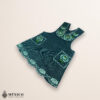 Mint green Mexican embroidered cotton apron featuring floral motifs, perfect kitchen and cooking gift