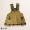 Yellow Mexican embroidered cotton apron with brown accent floral design, perfect kitchen gift
