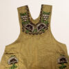 Yellow Mexican embroidered cotton apron with brown accent floral design, perfect kitchen gift