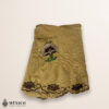 Yellow Mexican embroidered cotton apron with brown accent floral design, perfect kitchen gift