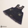 Gray Mexican embroidered basic handmade apron featuring a floral design