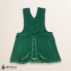 Green Mexican embroidered basic handmade apron featuring a floral design