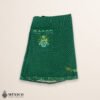 Green Mexican embroidered basic handmade apron featuring a floral design