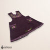 Burgundy Mexican embroidered basic handmade apron featuring a floral design