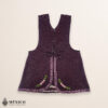 Burgundy Mexican embroidered basic handmade apron featuring a floral design