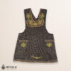 Brown Mexican embroidered basic handmade apron featuring a floral design