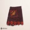 Brown and red Mexican embroidered standard kitchen apron featuring floral embroidery