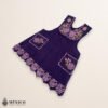 Purple Mexican embroidered standard kitchen apron featuring floral embroidery