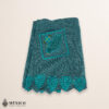 Turquoise Mexican embroidered standard kitchen apron featuring floral embroidery
