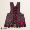 Pink Mexican embroidered premium cotton blend apron featuring a fuchsia floral design