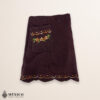 Dark burgundy Mexican embroidered essential cotton blend kitchen apron featuring a daisy floral design