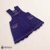 Purple Mexican embroidered essential cotton kitchen apron featuring a floral design
