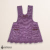 Lilac blue Mexican embroidered essential cotton blend kitchen apron featuring a daisy floral design