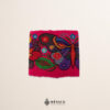 Pink embroidered Mexican waist belt featuring a floral and butterfly design