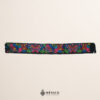 Black embroidered Mexican waist belt featuring a floral and butterfly design