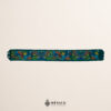 Turquoise embroidered Mexican waist belt featuring a floral and butterfly design