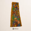 Mustard Yellow embroidered Mexican waist belt featuring a floral and butterfly design