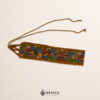 Mustard Yellow embroidered Mexican waist belt featuring a floral and butterfly design