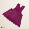 Fucsia Mexican embroidered apron with standard kitchen design and vibrant floral embroidery