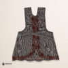 Gray Mexican embroidered apron with standard kitchen style and detailed floral embroidery