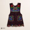 Brown Mexican embroidered apron with standard kitchen design and beautiful floral embroidery