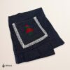Blue Mexican embroidered apron made of essential cotton, handmade kitchen apron featuring traditional floral embroidery inspired by Mexican craftsmanship