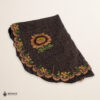 Brown Mexican embroidered smock apron with colorful floral traditional design, handmade traditional apron for women