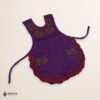 Purple Mexican embroidered smock apron with colorful floral traditional design, handmade traditional apron for women