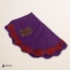 Purple Mexican embroidered smock apron with colorful floral traditional design, handmade traditional apron for women