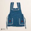 Blue Mexican embroidered apron made of essential cotton, handmade kitchen apron featuring traditional floral embroidery inspired by Mexican craftsmanship