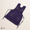Purple Mexican embroidered apron made of essential cotton, handmade kitchen apron featuring traditional floral embroidery inspired by Mexican craftsmanship