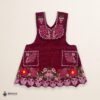 Cherry Mexican embroidered apron made of premium cotton blend, decorated with elegant pink floral embroidery — traditional handmade kitchen apron inspired by Mexican craftsmanship