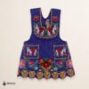 Lilac Mexican embroidered apron crafted from premium cotton blend with multicolor floral embroidery, handmade traditional kitchen apron perfect for cooking or gifting.